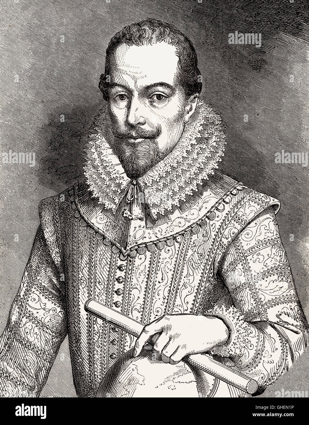 Sir Walter Raleigh, 1554 - 1618, un aristocrate anglais, écrivain ...