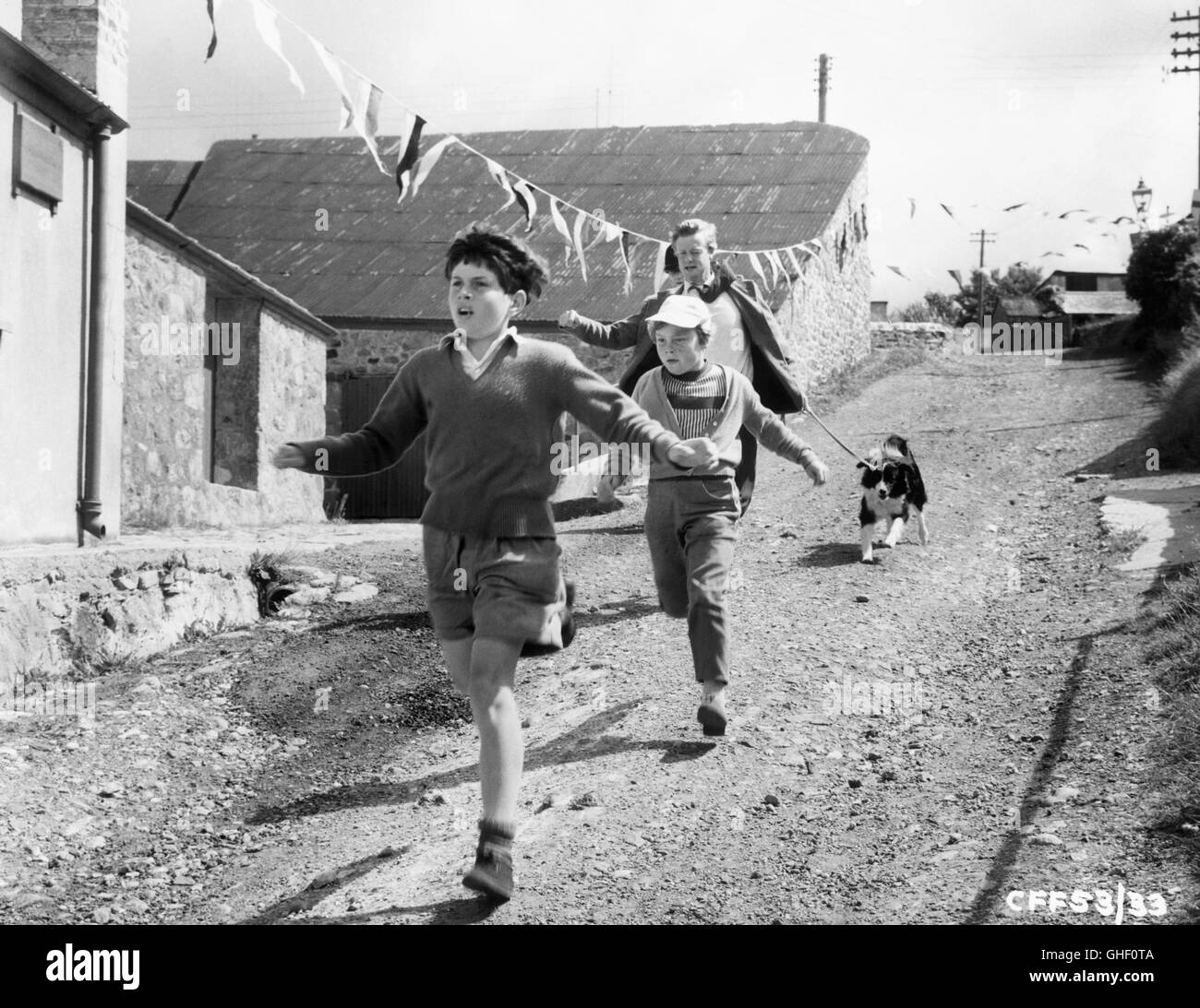 Le MYSTÈRE DANS LA MINE UK 1959 James Hill l'exécution PETER COPLEY, INGRID CARDON, Howard Greene avec chien. Regie : James Hill Banque D'Images