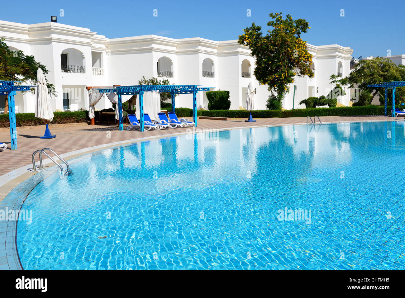 La piscine de l'hôtel de luxe, Charm el-Cheikh, Égypte Banque D'Images