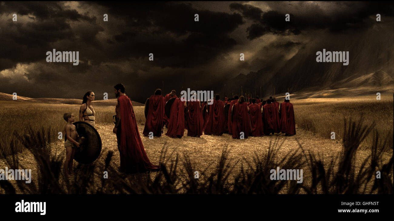 300 300 USA 2006 / 300 de Zack Snyder (GIOVANI CIMMINO Pleistarchos Antonio), la Reine Gorgo (Lena Headey) et le roi Léonidas (Gerard Butler) Régie : Zack Snyder aka. 300 Banque D'Images