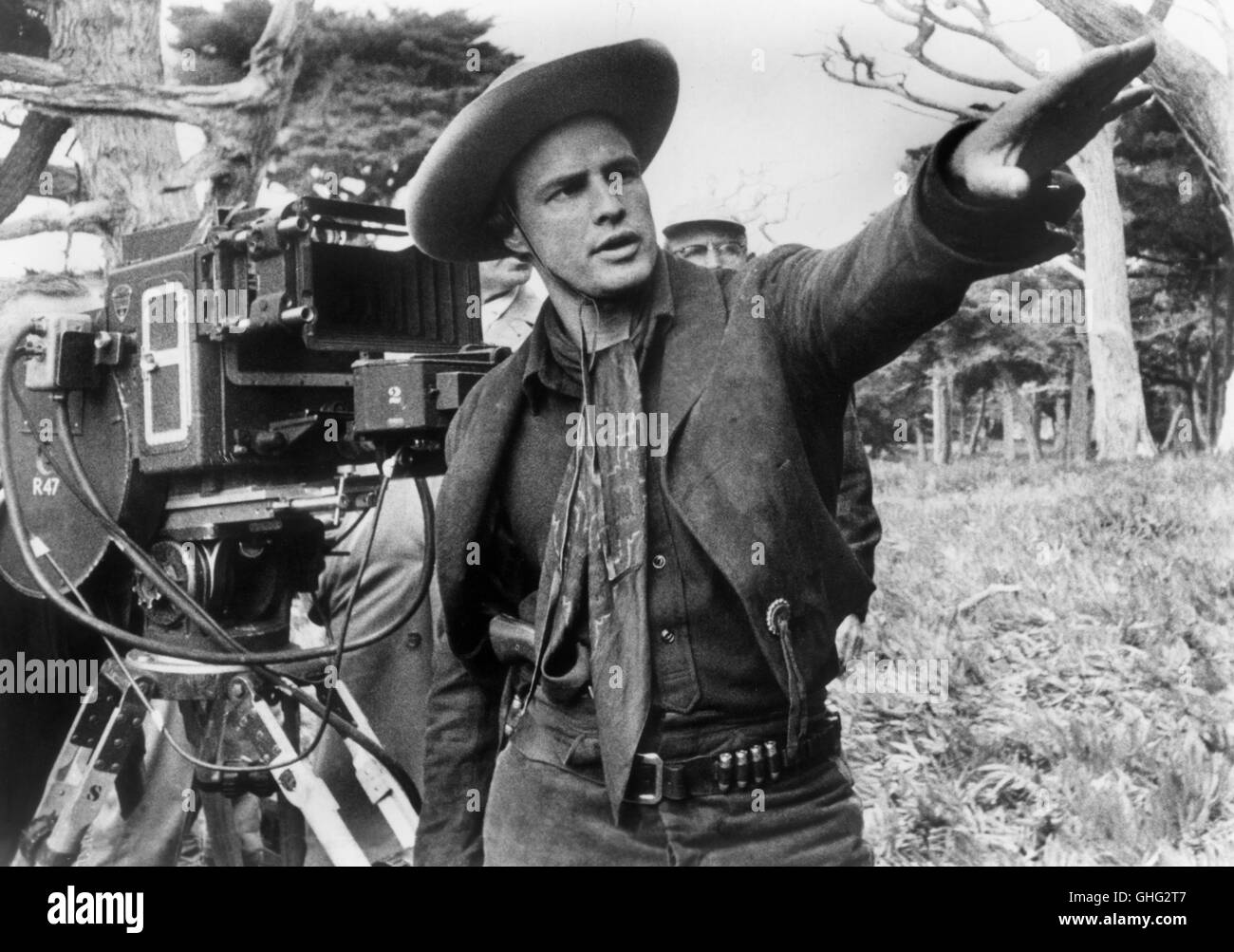 MARLON BRANDO en tant que directeur de l'appareil. 1961 Regie : Marlon Brando aka. One-Eyed Jacks Banque D'Images