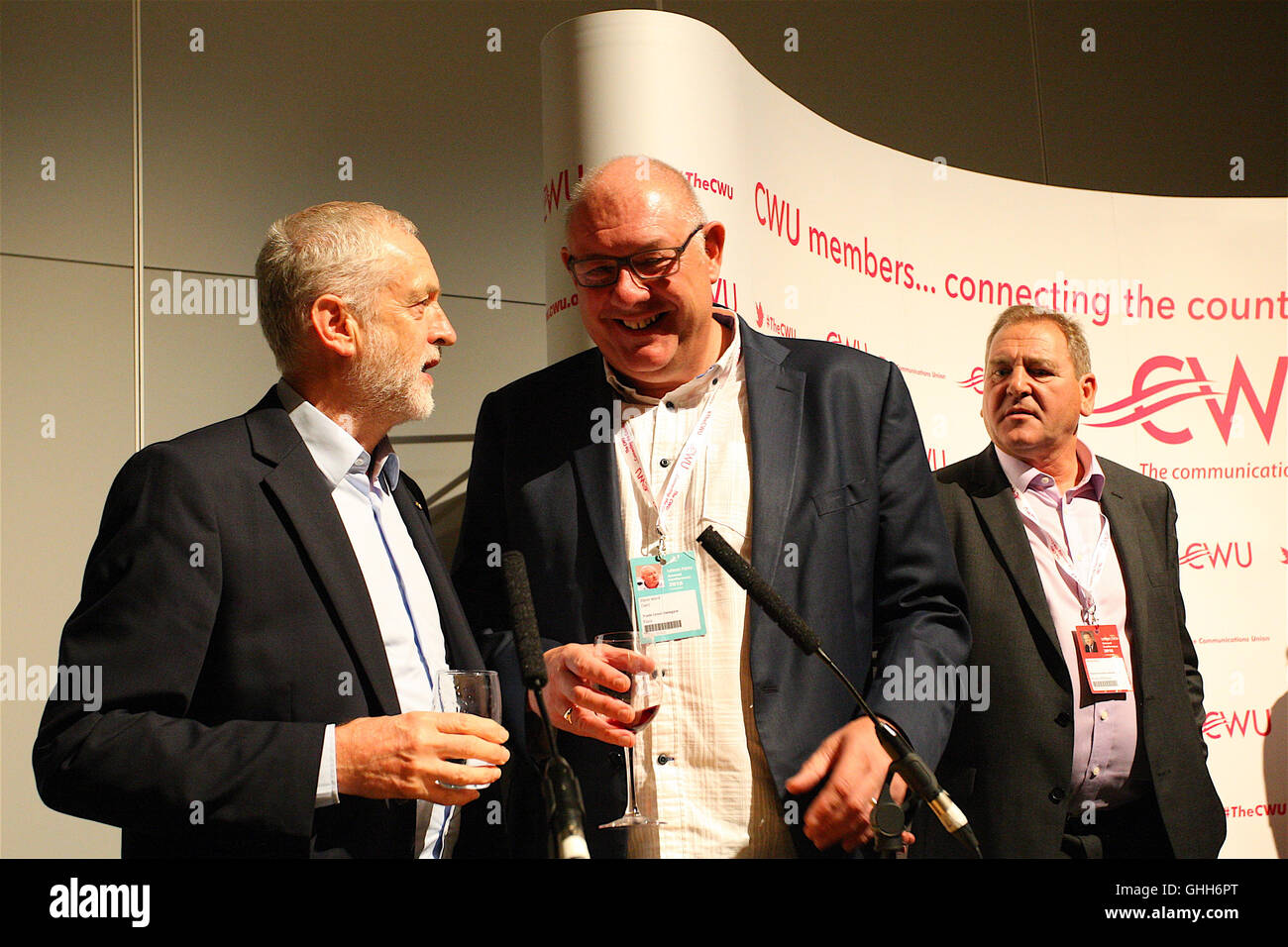 Liverpool, Royaume-Uni. 26 Septembre, 2016. Entretiens avec Jeremy Corbyn Dave les dirigeants de paroisse de l'Union européenne à une communication fringe meeting lors de la conférence du parti travailliste à Liverpool. Credit : Rupert Rivett/Alamy Live News Banque D'Images