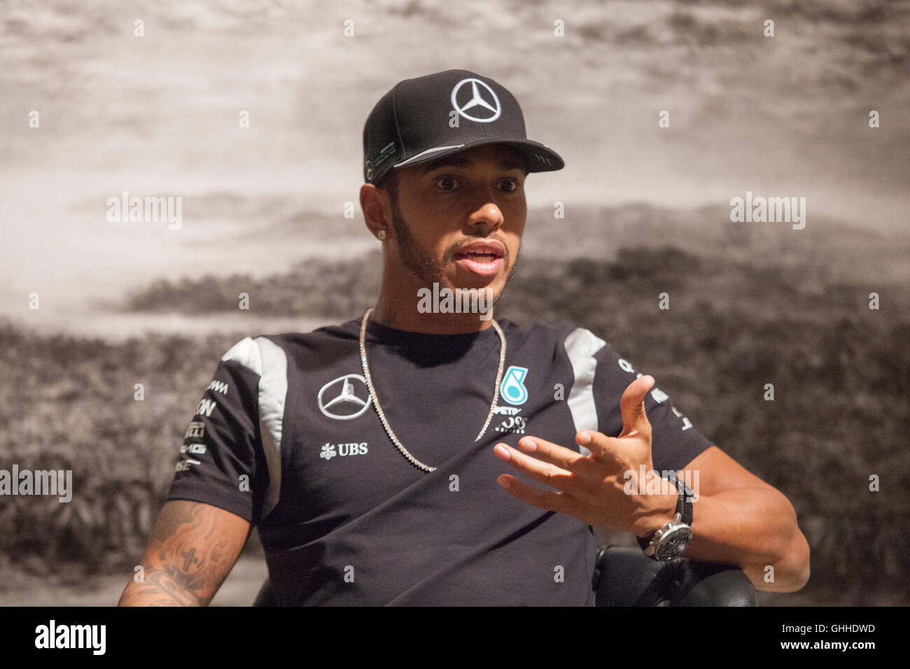 Kuala Lumpur, Malaisie. 28 Septembre, 2016. Pilote de F1 Lewis Hamilton lors d'une conférence de presse à Kuala Lumpur, Malaisie. Crédit : Alexandra Radu/Alamy Live News Banque D'Images