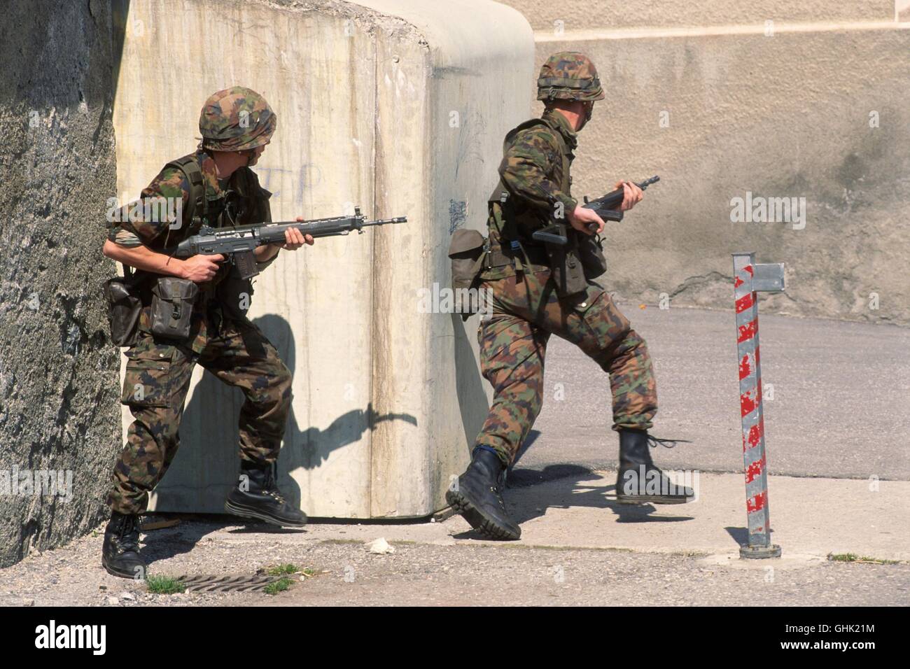Armée Suisse, la formation à «Monte Ceneri" l'école d'artillerie Banque D'Images