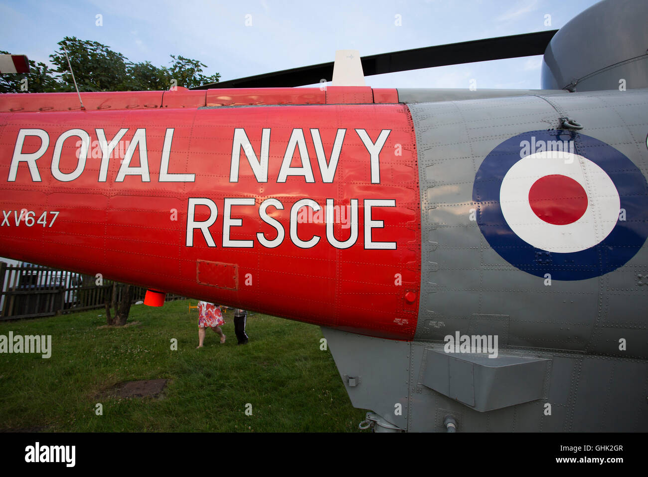 Un hélicoptère de sauvetage de la Marine royale à Sunderland International Airshow à Sunderland, en Angleterre. Les visiteurs auront la chance de voir et de Banque D'Images