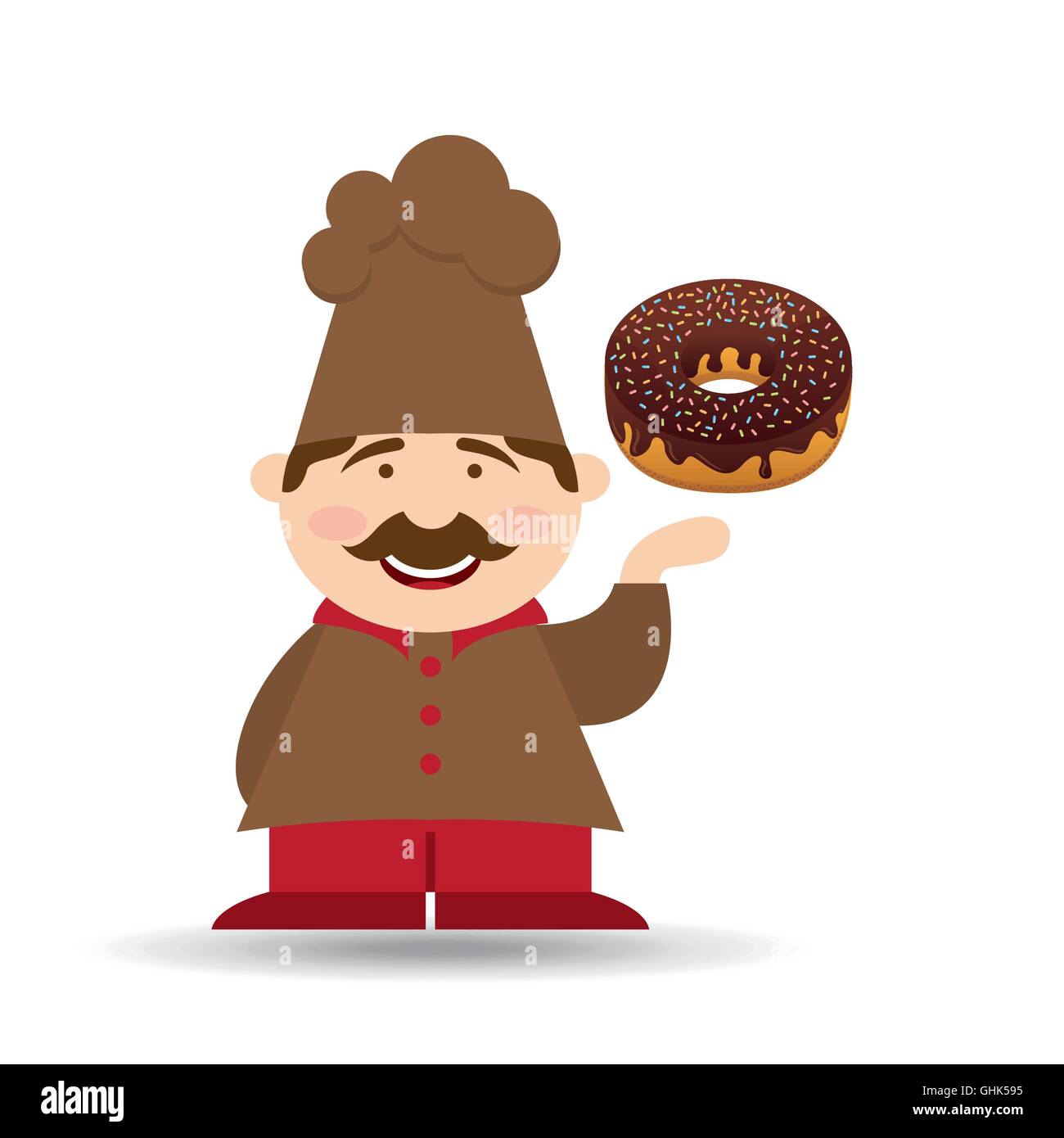 Baker holding donuts Illustration de Vecteur
