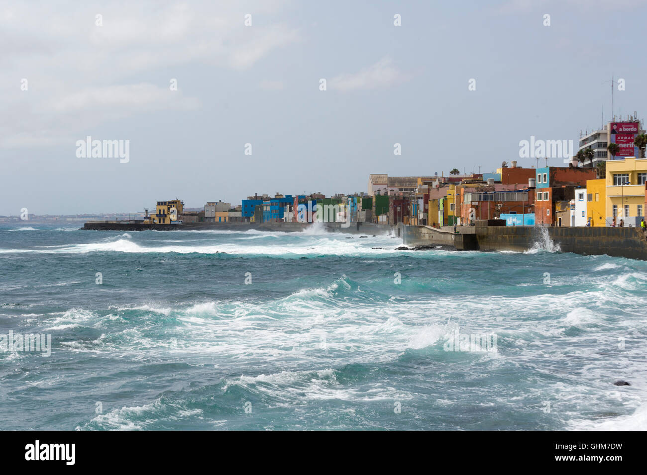 Voir quartier de pêcheurs de San Cristobal, au sud de Las Palmas de Gran Canaria, Îles Canaries Banque D'Images