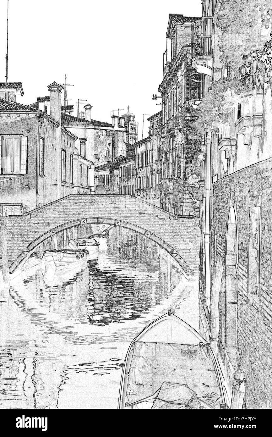 Ponte Ruga Vecchia et Rio de San Zan Degolà Canal, Venise. Banque D'Images