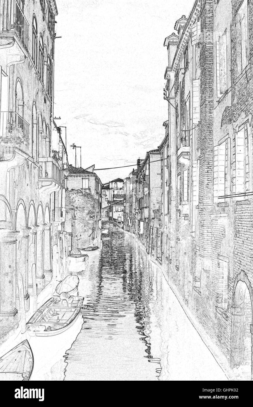 Rio de San Zan Degolà Canal, Venise. Banque D'Images