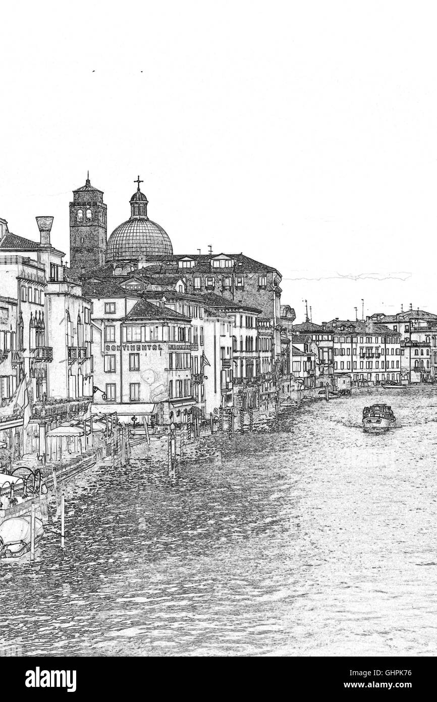 Le Grand Canal, Venise. Banque D'Images