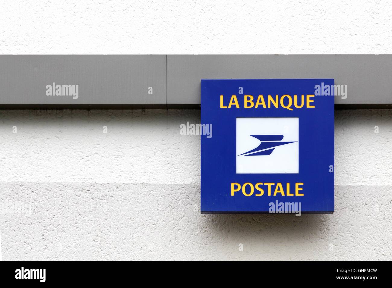 Banque postale logo sur un mur Banque D'Images