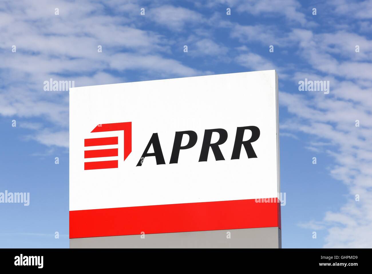 APRR signe sur un panneau Banque D'Images