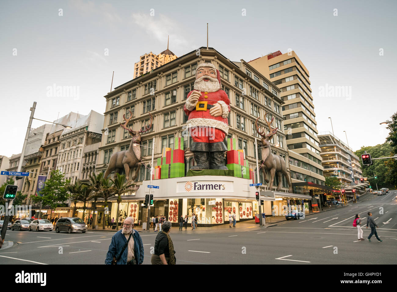 AUCKLAND, Nouvelle-zélande - JANVIER 08,2016 : panorama de ville scène de rue. Banque D'Images