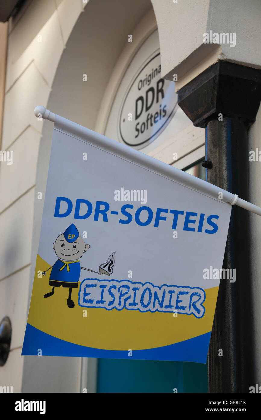 Rda (DDR) Softeis icecream, Schwerin, Mecklembourg Poméranie occidentale, l'Allemagne, de l'Europe Banque D'Images