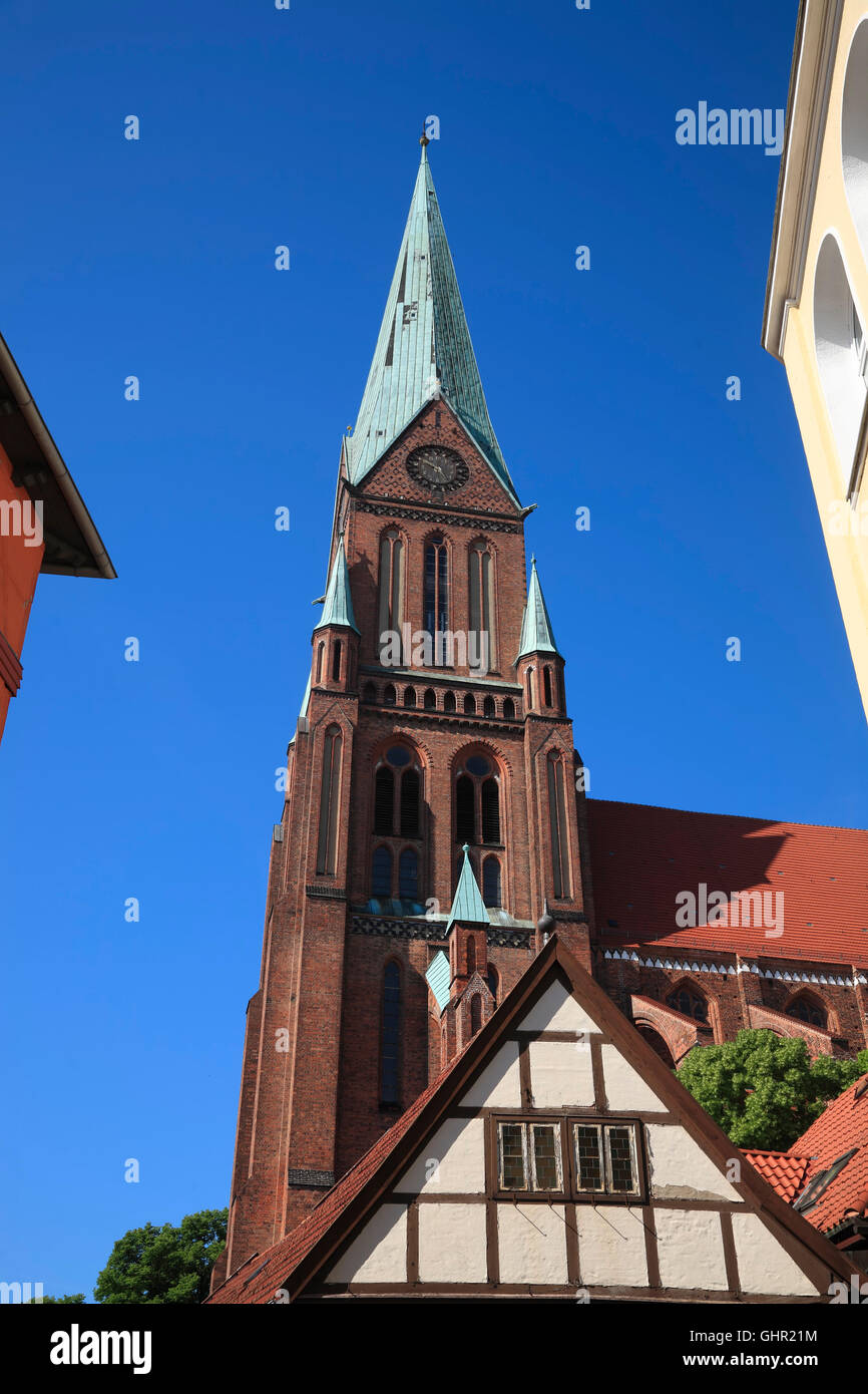 Cathédrale de Schwerin, Mecklembourg Poméranie occidentale, l'Allemagne, de l'Europe Banque D'Images