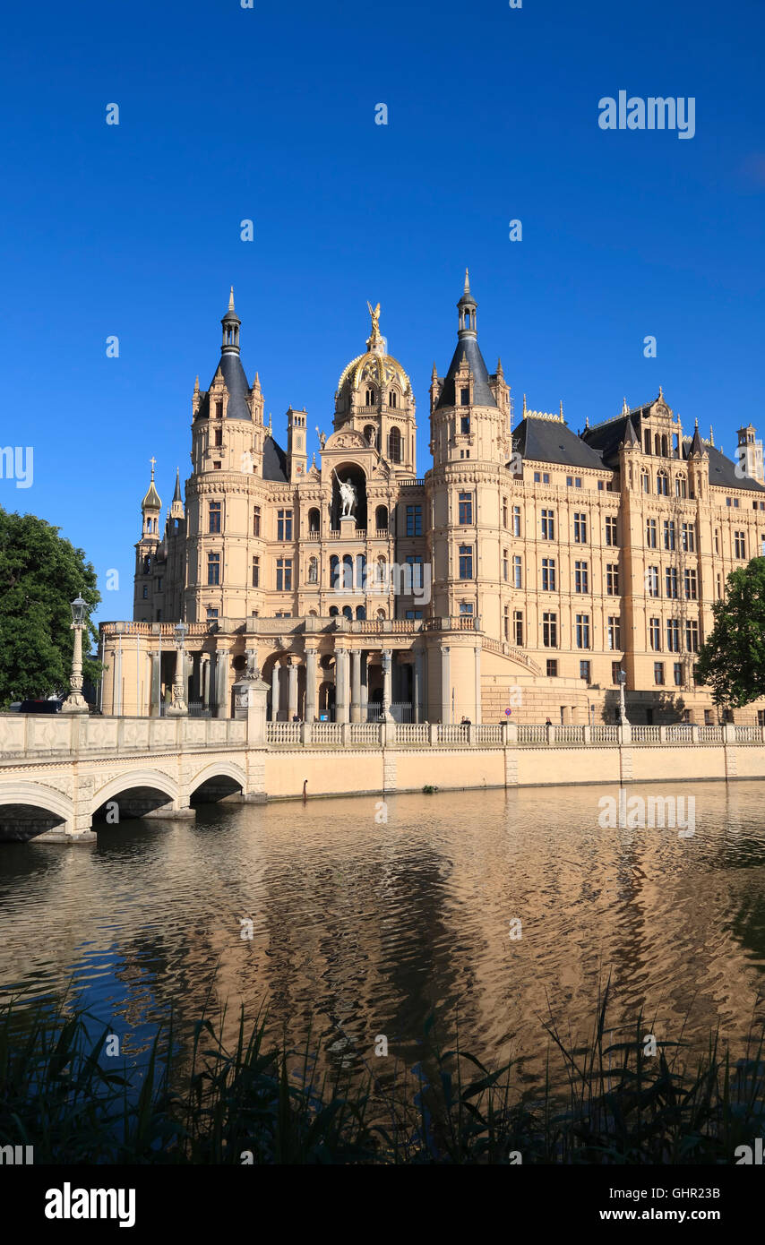 Le château de Schwerin, Mecklembourg Poméranie occidentale, l'Allemagne, de l'Europe Banque D'Images