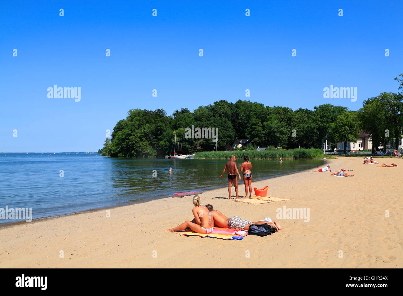 Zippendorf beach, Schwerin, Mecklembourg Poméranie occidentale, l'Allemagne, de l'Europe Banque D'Images