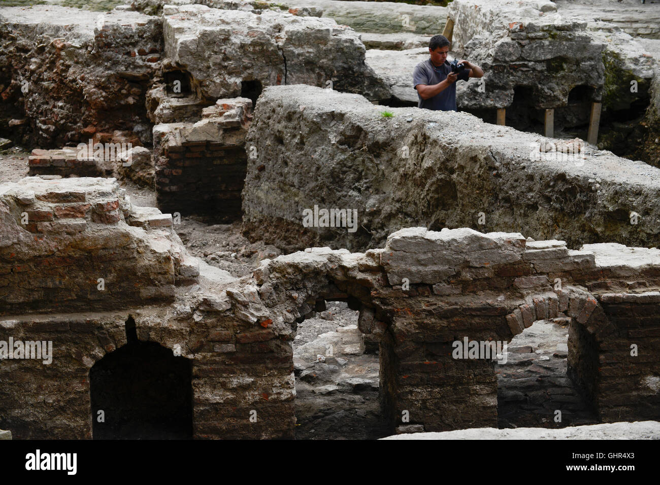 Roumanie Le Banat, Timisoara, vieille ville, des fouilles archéologiques / RUMAENIEN le Banat, Temeswar, archaeologische Ausgrabungen in der Altstadt Banque D'Images