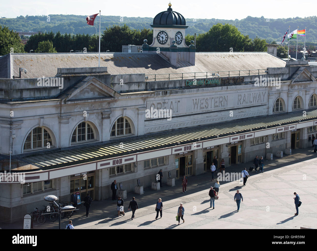 La gare centrale de Cardiff à Cardiff, Pays de Galles du Sud. Banque D'Images