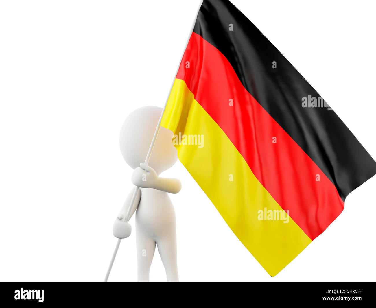 3d illustration. Les blancs avec l'Allemagne drapeau. Sport concept. Isolé sur fond blanc. Banque D'Images