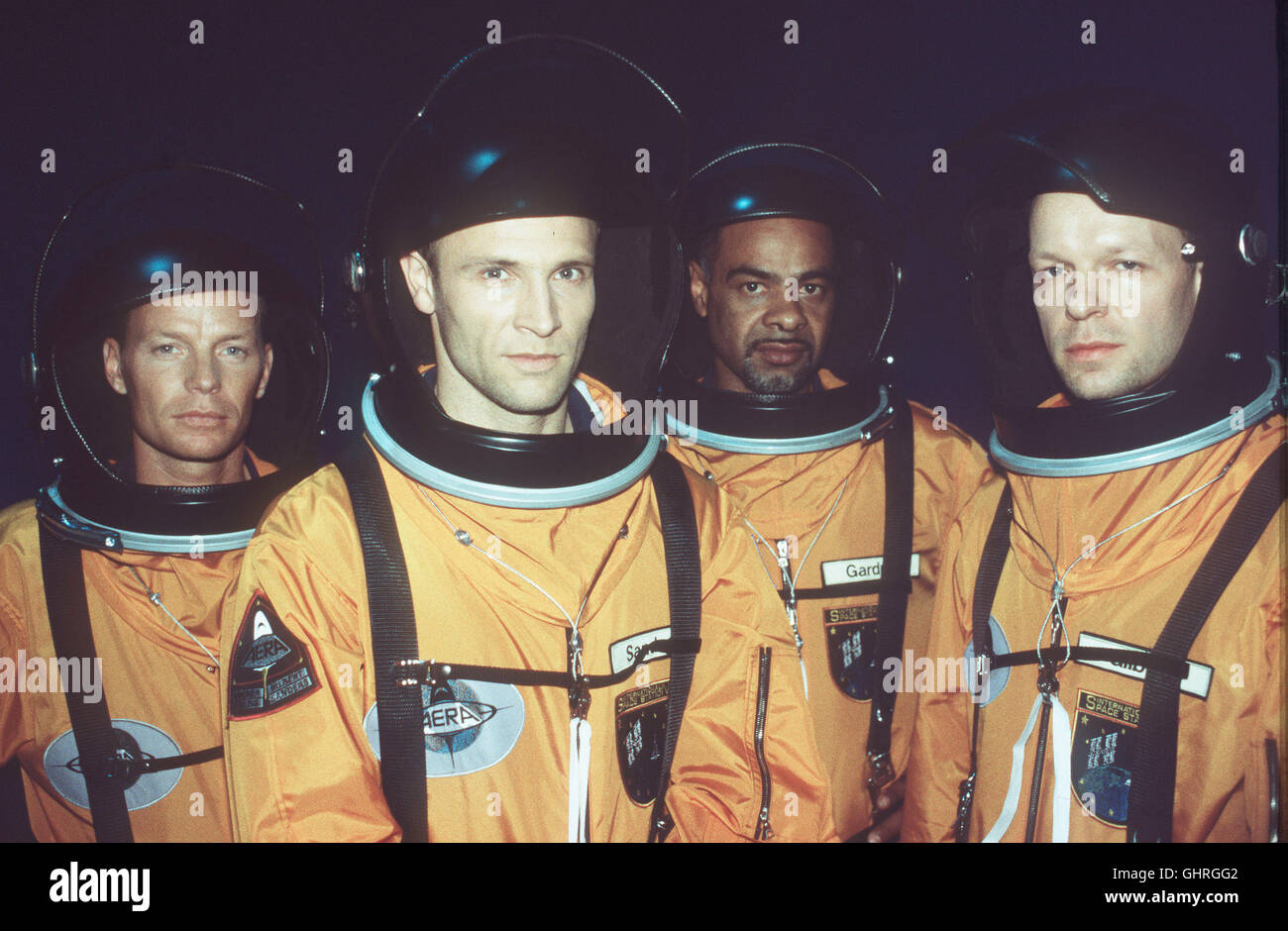 Aeon - COMPTE À REBOURS - Die IM tous les membres d'équipage des Space-Shuttles : Martin Falk (MARK JENKINS), Chris (BERNHARD BETTERMANN), Charles Huber (ROY GARDNER) und Mats Reinhardt (YVES GILBERT) Régie : Holger Neuhäuser Banque D'Images