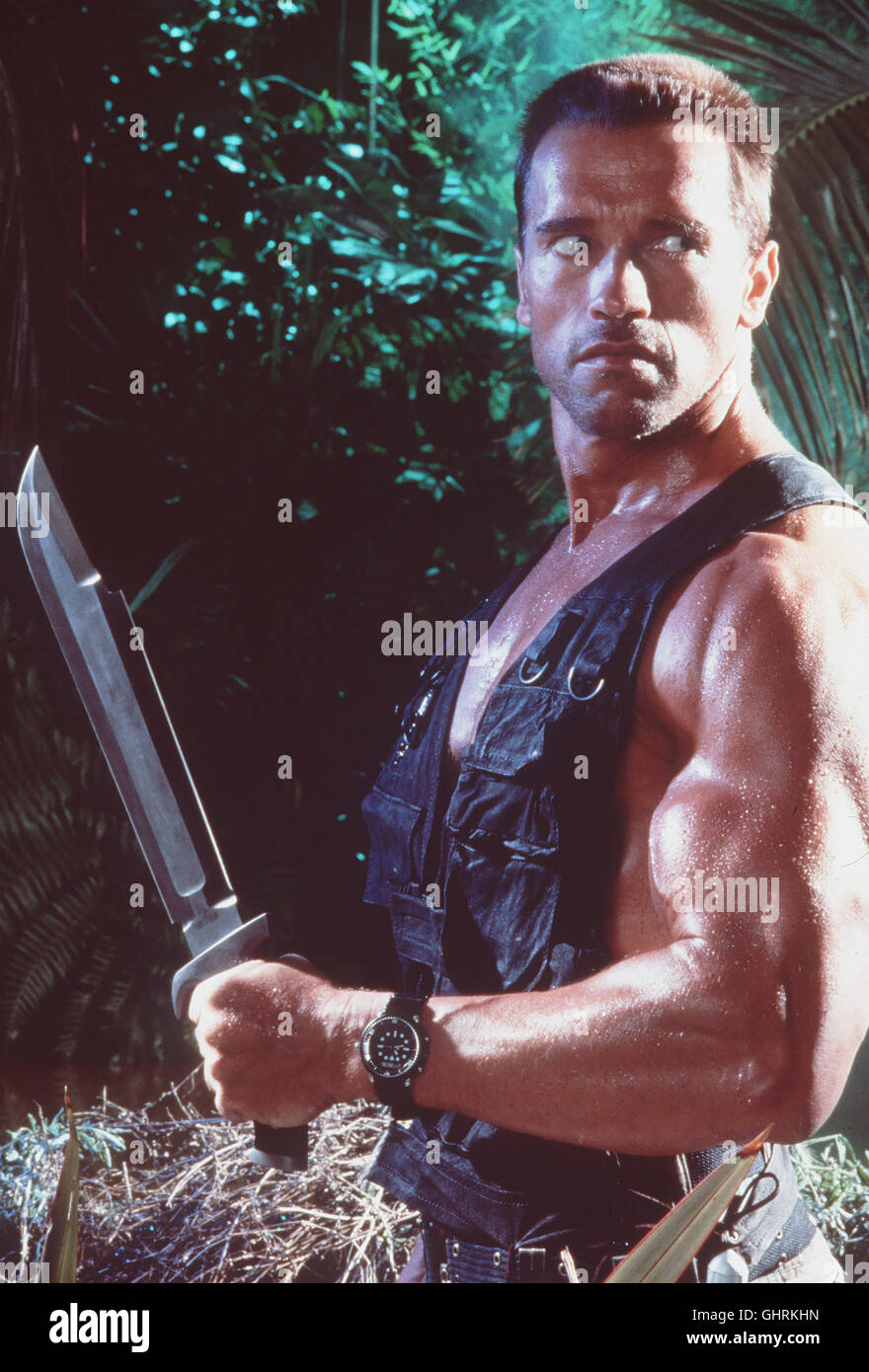Predator - Ein Spezialtrupp unter Leitung von Dutch Schaefer majeurs (Arnold Schwarzenegger), der Gefangene aus einem Guerilla-Lager praegarten befreien, stößt auf ein seltsames, gefährliches Wesen... Regie : John McTiernan aka. Predator Banque D'Images