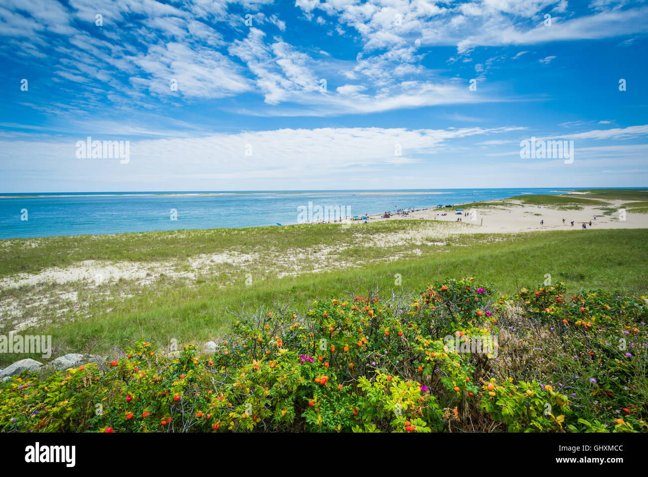 Vue sur une plage à Chatham, Cape Cod, Massachusetts. Banque D'Images