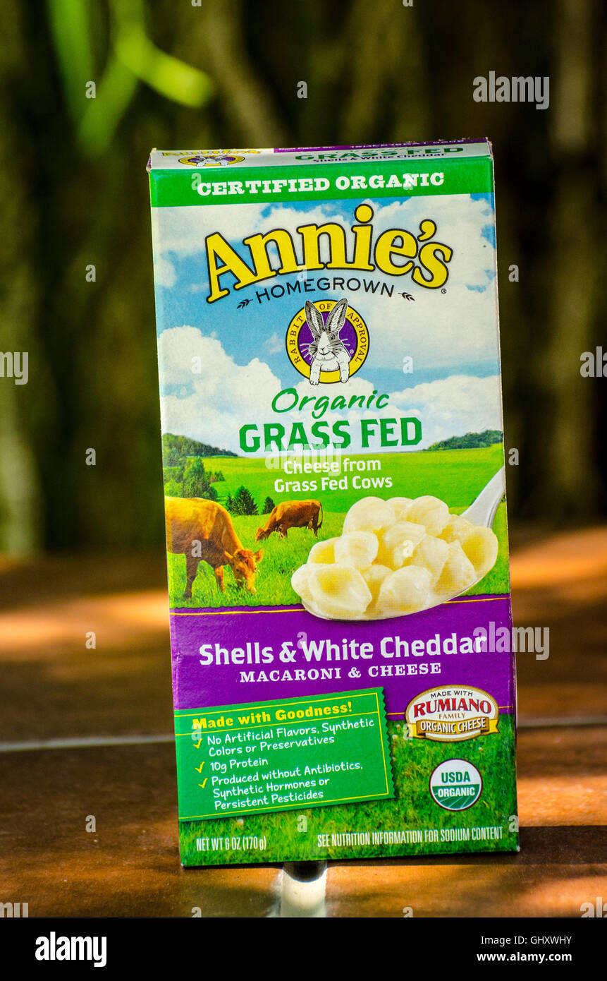 Annies coquilles et de fromage bio de marque Banque D'Images