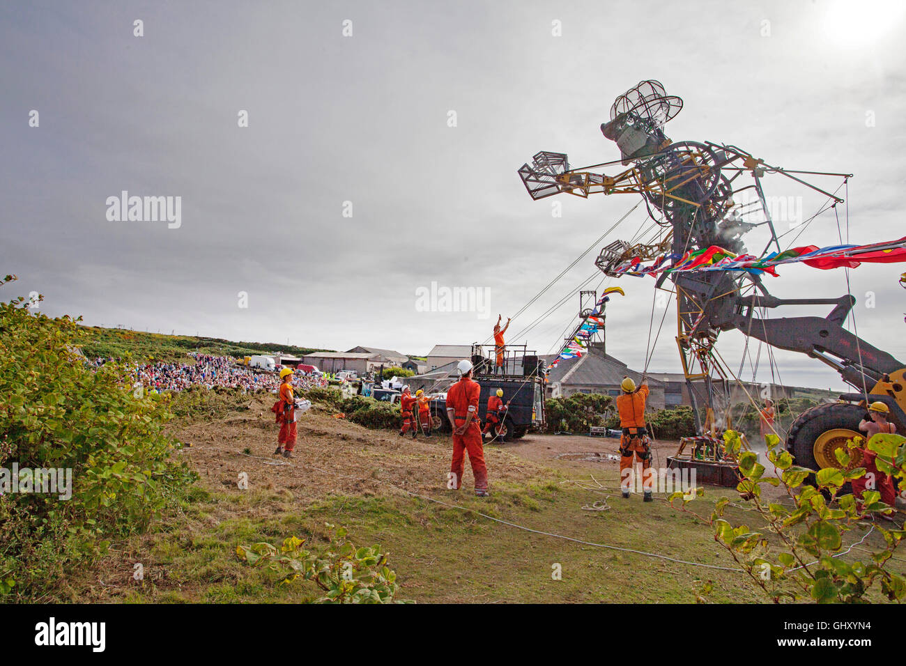 Marionnette plus haut dans le monde visites Geevor tin mine à Cornwall, UK Banque D'Images