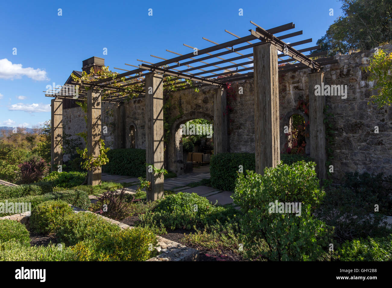 Salle de dégustation, dégustation de vin, une salle de dégustation, Dana Estates, Napa Valley, Comté de Napa, Californie, Etats-Unis, Amérique du Nord Banque D'Images