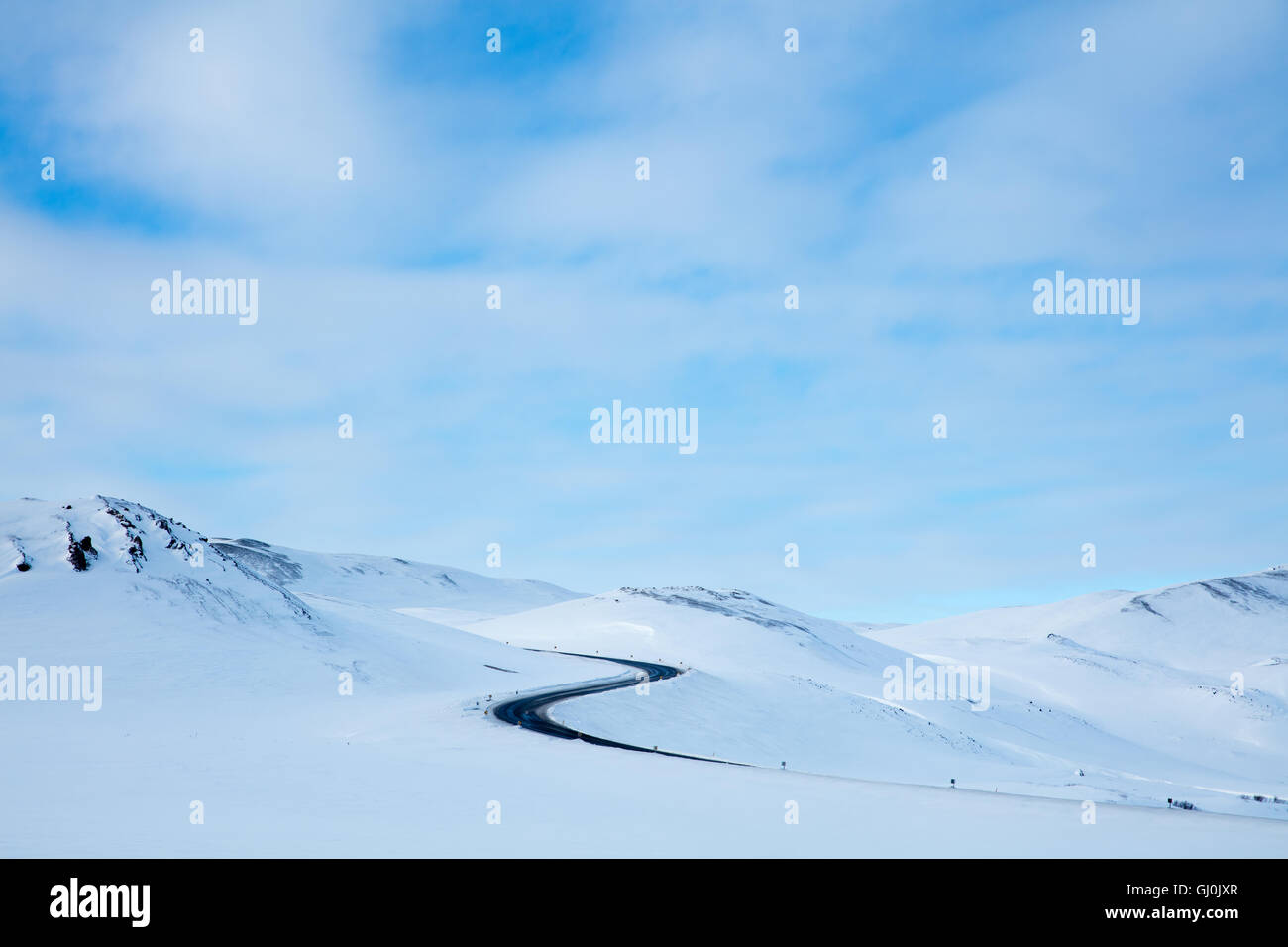 Sur la route près de Mývatn, nord-est de l'Islande Banque D'Images