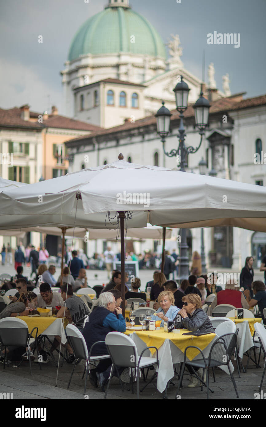 La Piazza della Loggia, Brescia, Lombardie, Italie Banque D'Images