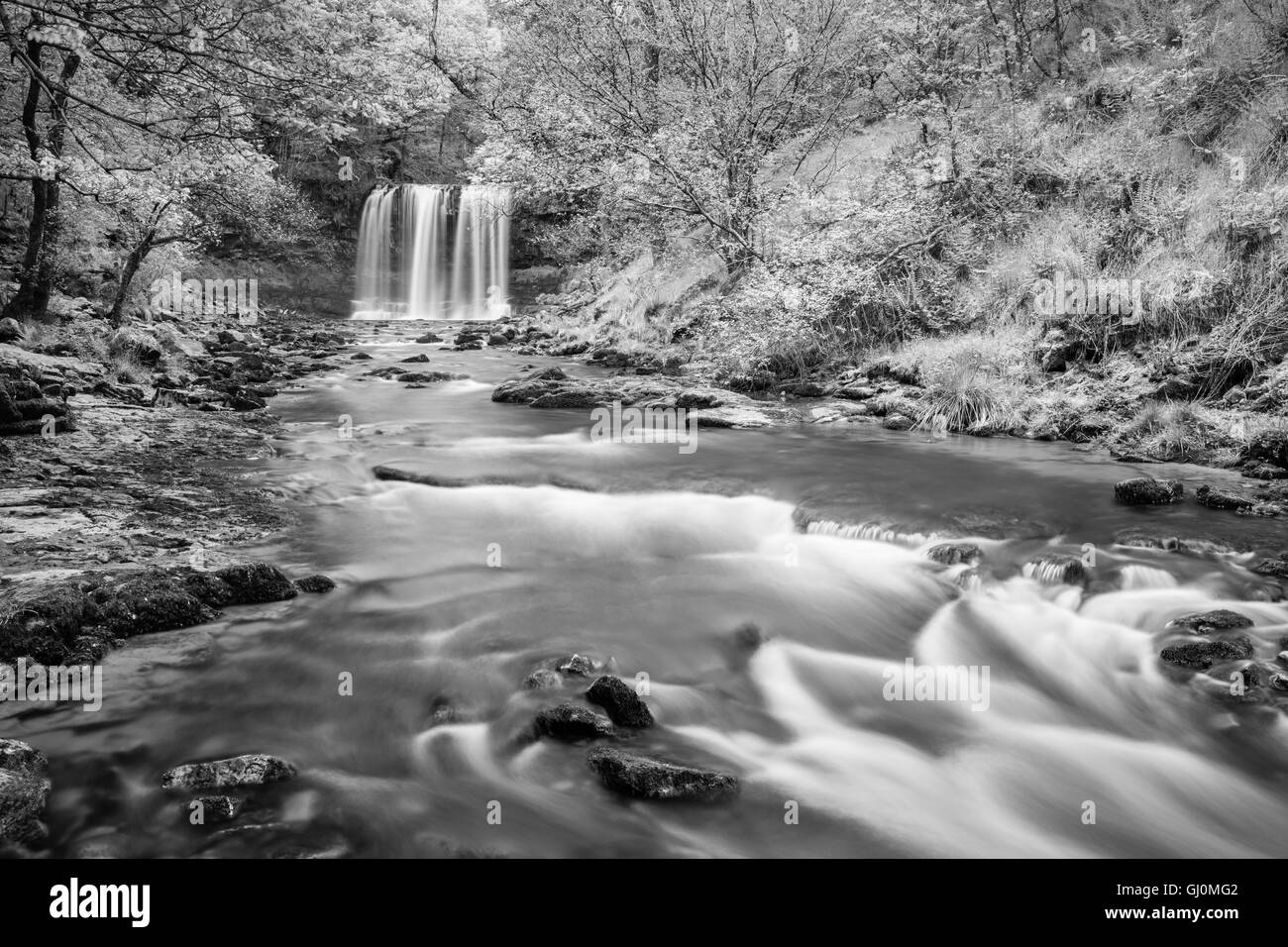 Sgwd-an-Eira, la neige Cascade, parc national de Brecon Beacons, Pays de Galles, Royaume-Uni Banque D'Images