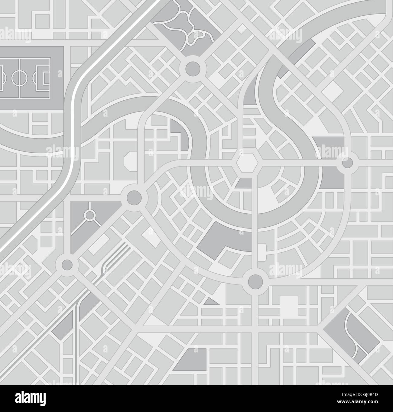 Un plan de la ville générique le motif d'un endroit imaginaire, dans des tons de gris Illustration de Vecteur