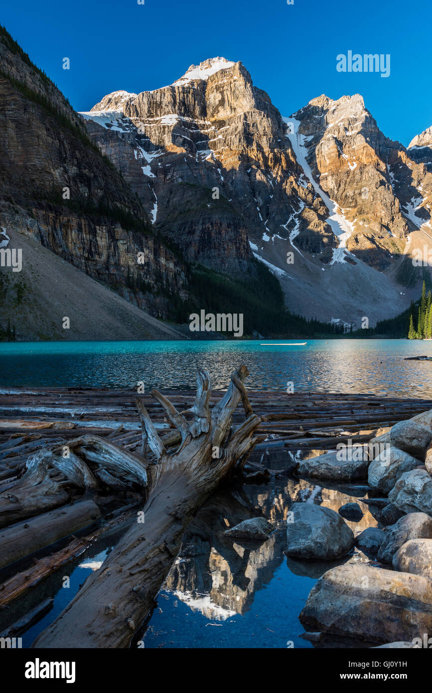 Le lac Moraine, Banff National Park, Alberta, Canada Banque D'Images