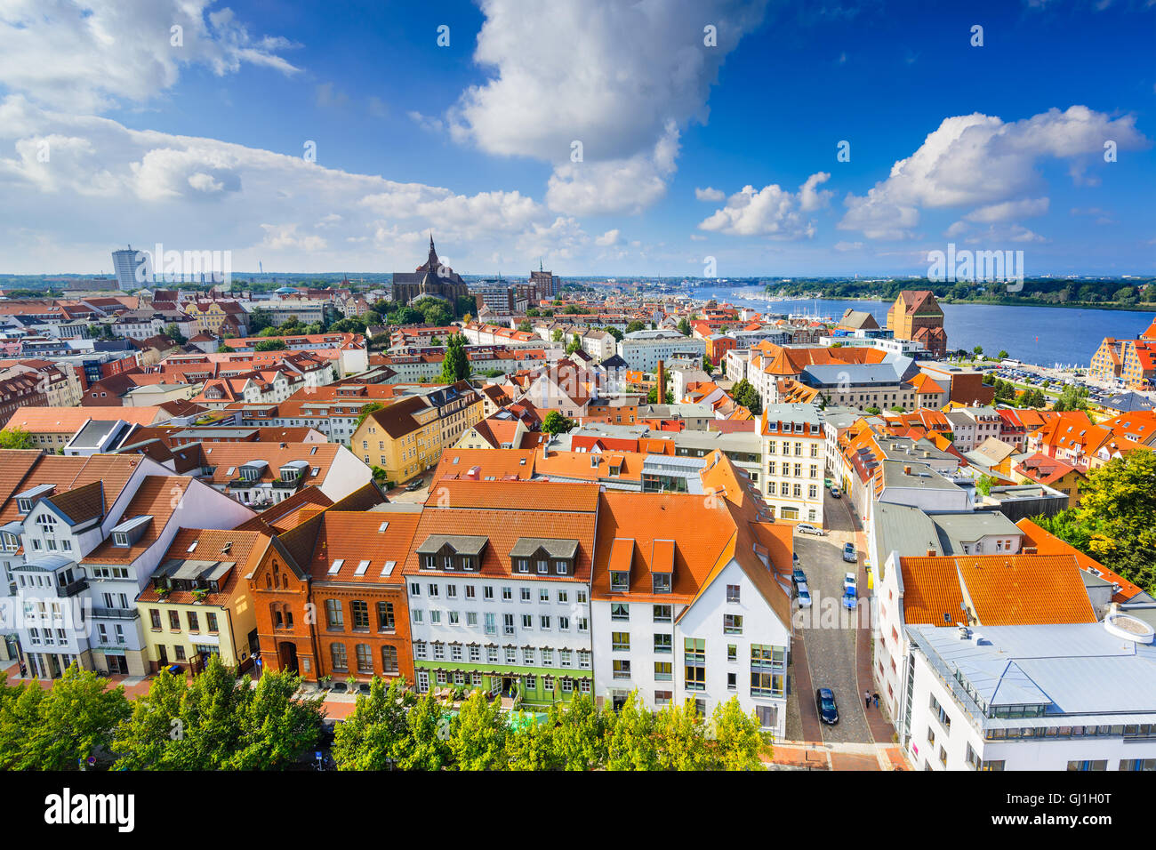 Rostock, Allemagne vieille ville. Banque D'Images
