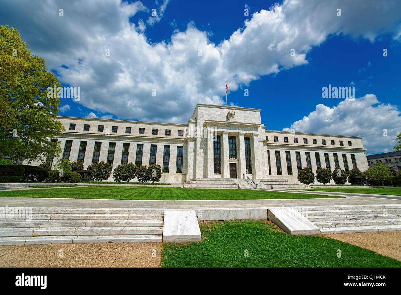 Marriner S. Eccles, Federal Reserve Board Building situé à Washington D.C., USA. Le bâtiment a été achevé en 1937. L'architecte du bâtiment a été Eccles Paul Philippe Cre. Banque D'Images