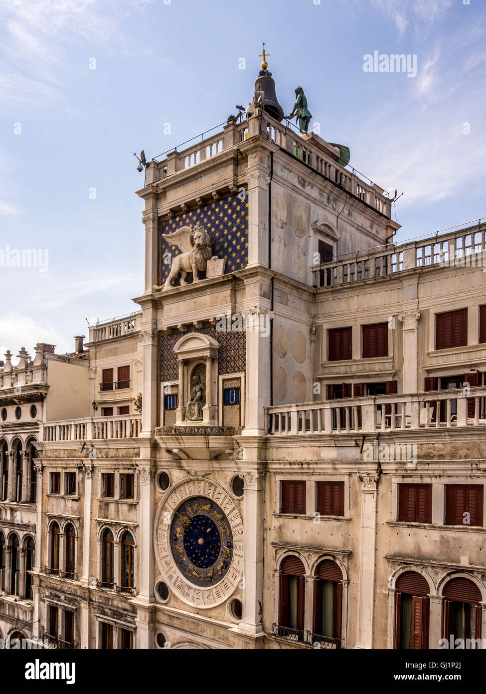 La tour de l'horloge, la Place St Marc. Venise, Italie. Banque D'Images