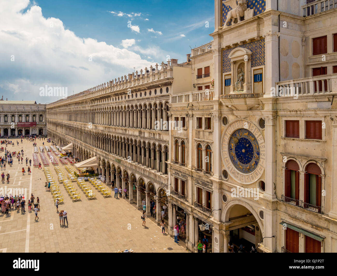 La tour de l'horloge, la Place St Marc. Venise, Italie. Banque D'Images