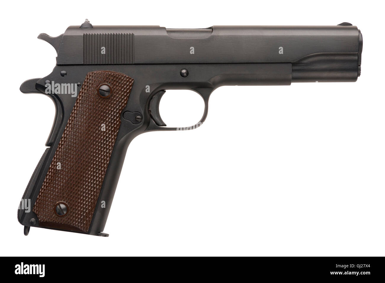 Un non rendues American-made 1911A .451 pistolet militaire semi-automatique à partir de la Seconde Guerre mondiale. Banque D'Images