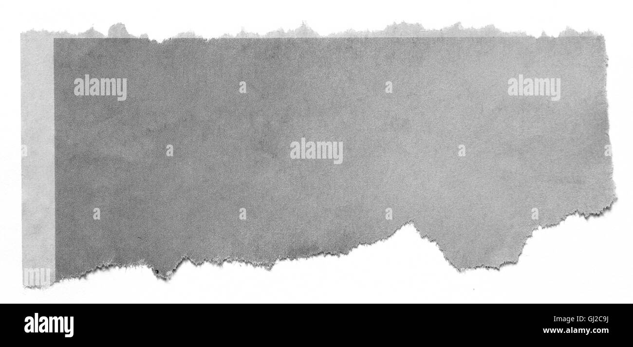 Morceau de papier déchiré sur fond uni Banque D'Images