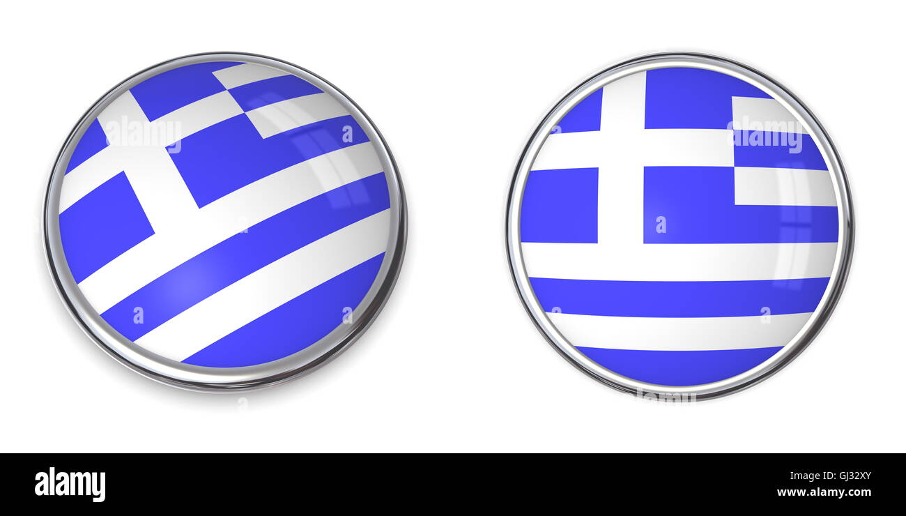 Bouton bannière Grèce Banque D'Images