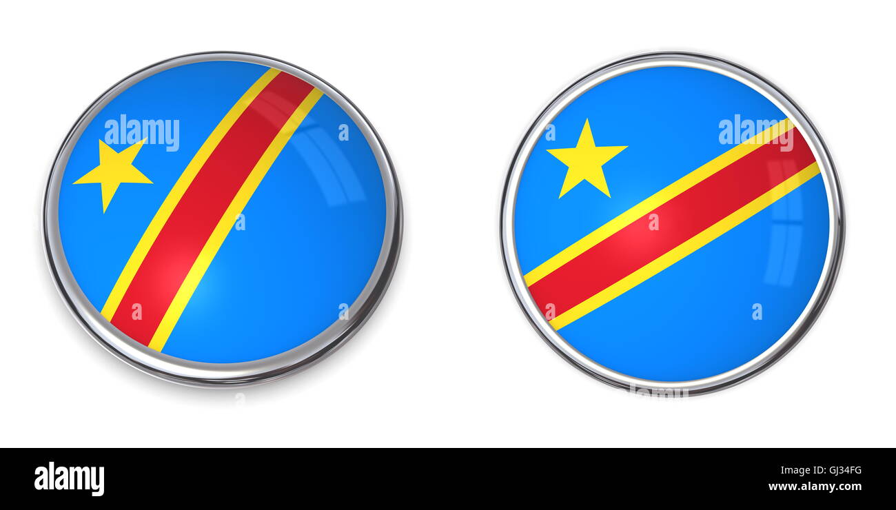 Bouton bannière République démocratique du Congo Banque D'Images