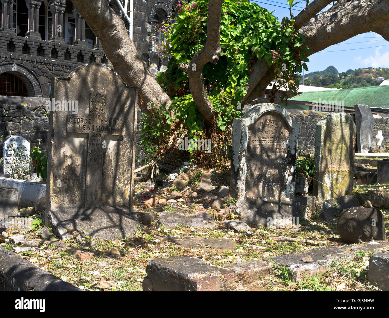 Dh Kingstown ST VINCENT CARAÏBES cimetière cathédrale St Georges Banque D'Images