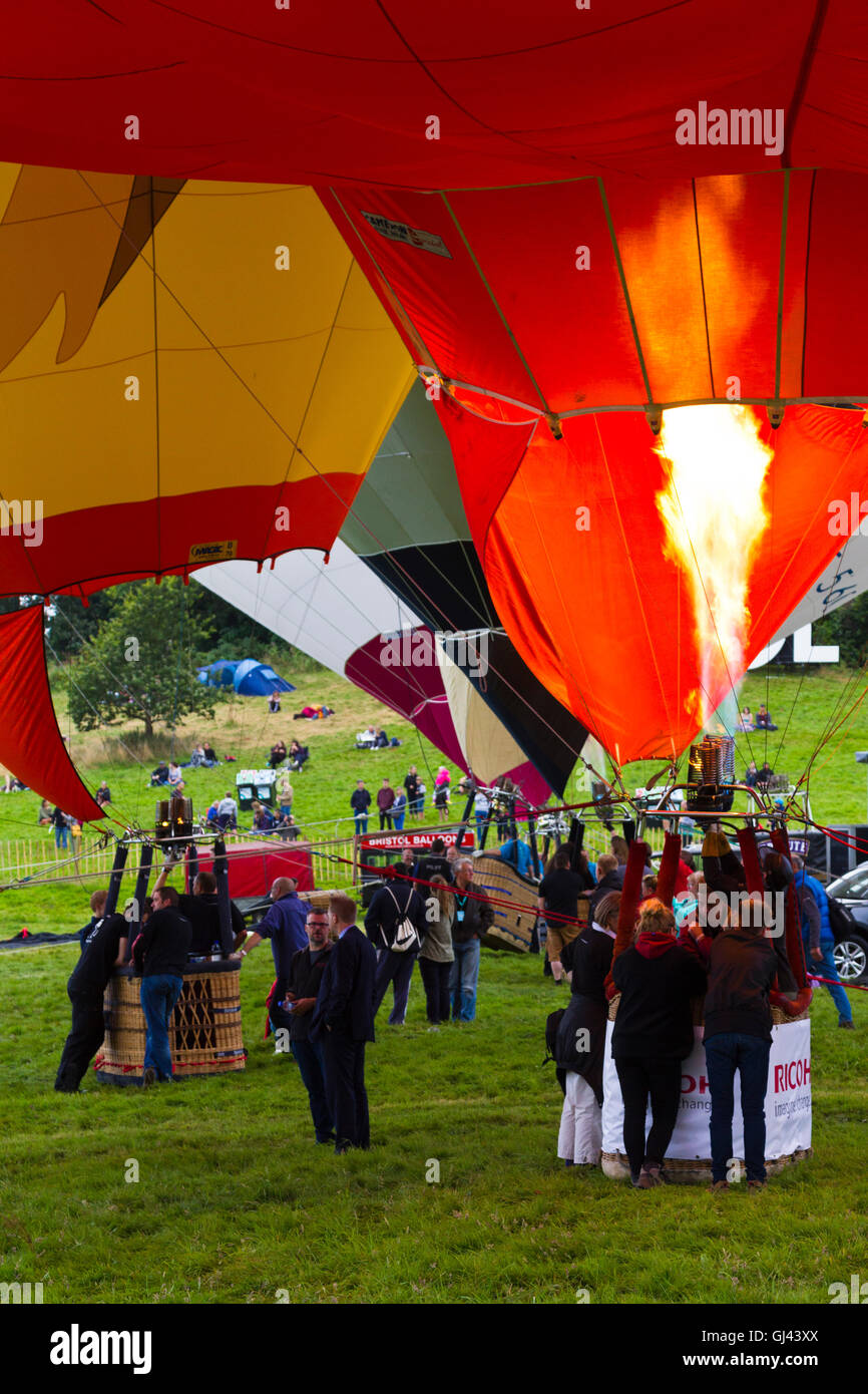 Bristol, Royaume-Uni. 12Th Aug 2016. La messe du matin ascension est annulé au Bristol Balloon Fiesta en raison de rafales de vent, cependant plusieurs de ces ballons sont restés pour un affichage intégré. Credit : Elizabeth Nunn/Alamy Live News Banque D'Images