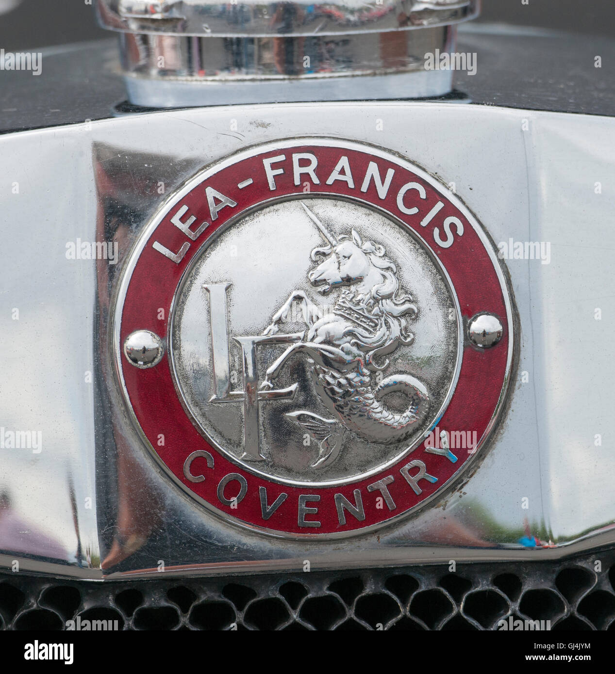 Badge du radiateur pour Lea-Francis motor cars. Banque D'Images