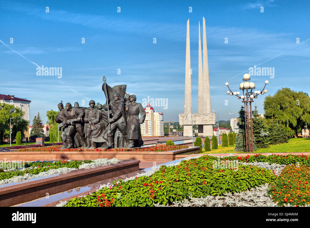 Minsk, Bélarus - 04 août 2016 : Worl War II Memorial sur la place de la victoire dans le centre de la ville Banque D'Images