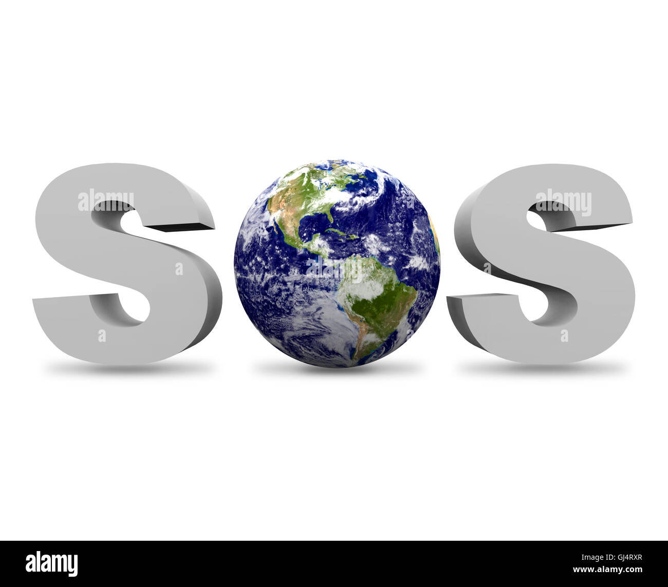 S.O.S. Signal pour la Planète Terre Banque D'Images