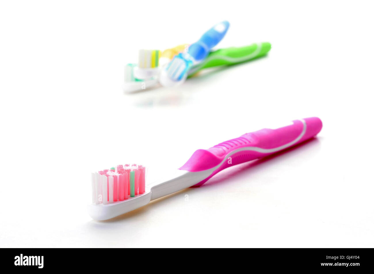 Brosse à dents rose Banque D'Images