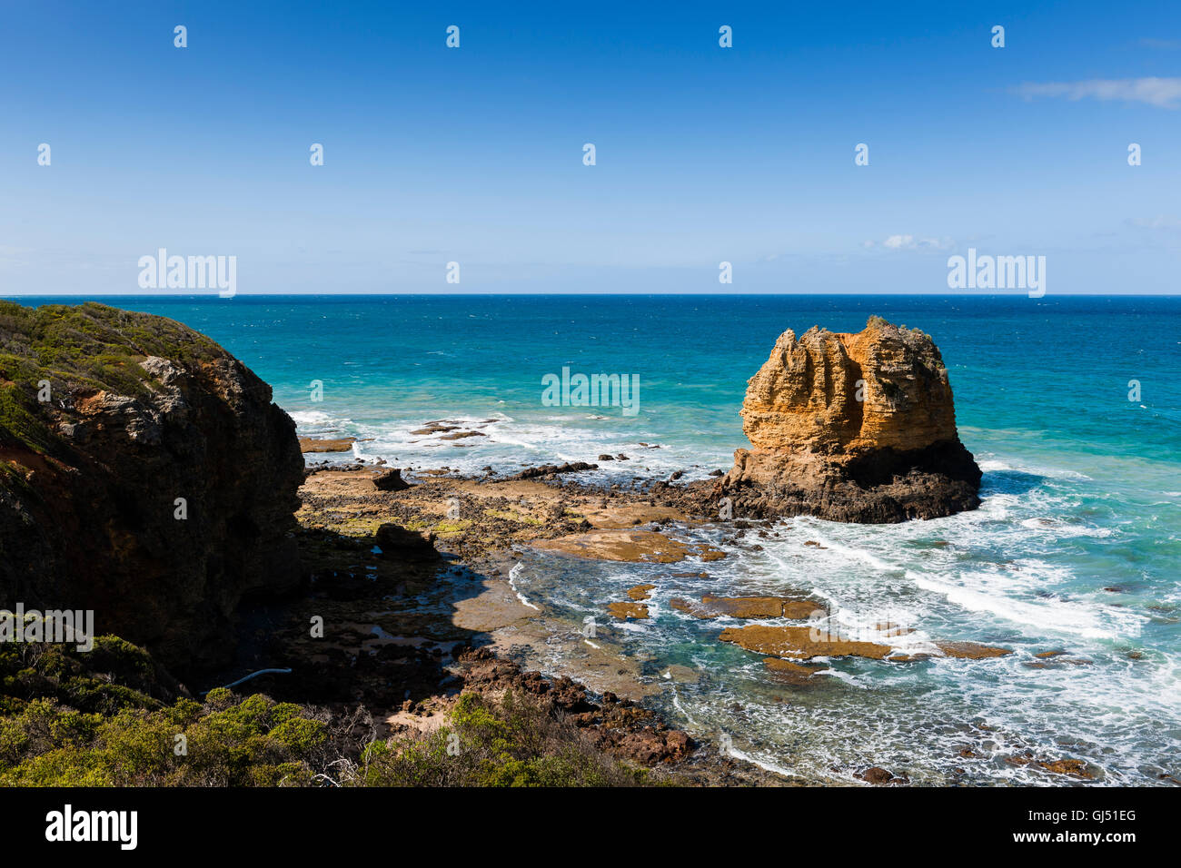 Eagle Rock Marine Sanctuary à Split Point le long de la Great Ocean Road. Banque D'Images